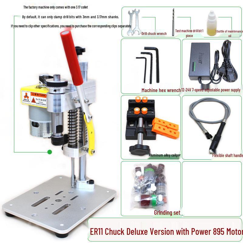 Micro Mini Desktop Drill for Phone & Watch Repair - Electric Grinding & Punching Tool
