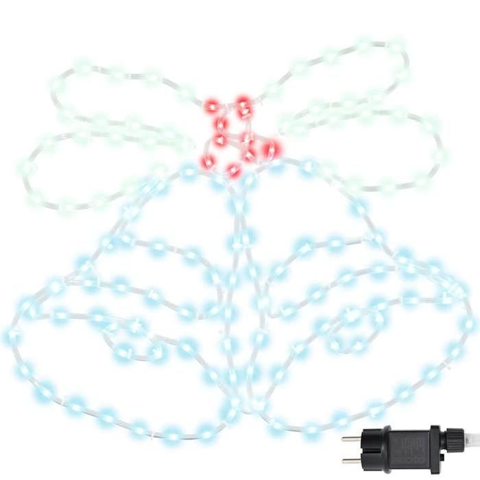 VidaXL Cloche de Noël avec 144 LED Multicolore 56 x 46 cm PVC, Salon, déco moderne, déco de Noël durable, éclairage festif, 42018957