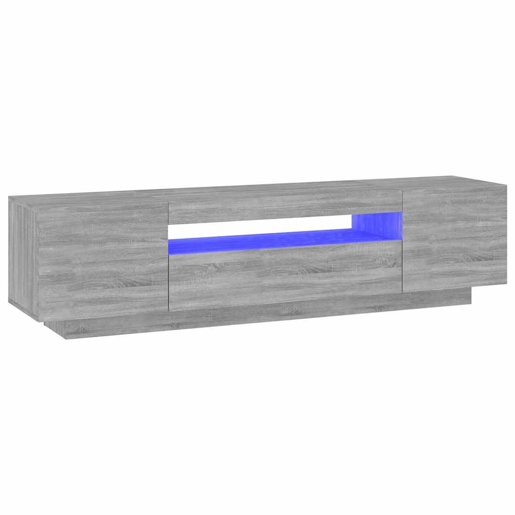 vidaXL TV-Schrank mit LED-Leuchten Grau Sonoma 160x35x40 cm