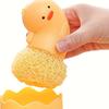 2 Stück Entenförmige Spülbürsten, Hochleistungs-Scheuerbürsten mit rutschfestem Sockel, Niedliches gelbes Entendesign für Küche, Badezimmer