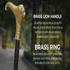 Handmade Brass Lion Head Walking Cane – Black Wooden Gentleman's Cane
