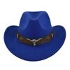 Big-edge Western Cowboy Hat Solid Color Party Cosplay Hat Simple Cowgirl Jazz Hat  Cycling Caps