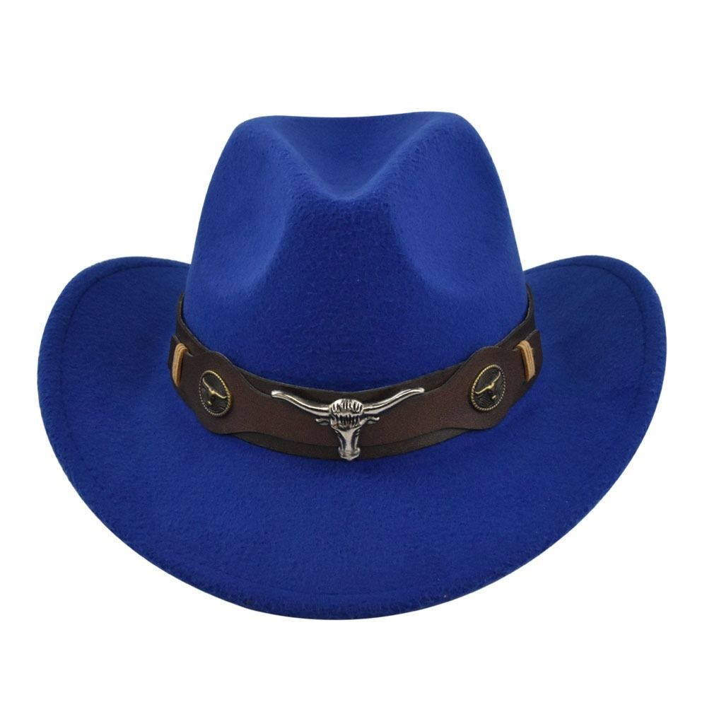 Big-edge Western Cowboy Hat Solid Color Party Cosplay Hat Simple Cowgirl Jazz Hat  Cycling Caps