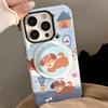 Denim Blue Puppy Magnetic Stent Applicable To Apple IPhone 16 Mobile Case 15promax Retro 14 Film 11