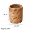 Autumn Rattan Weave Desktop Organizer: Pen Holder & Makeup Storage Box