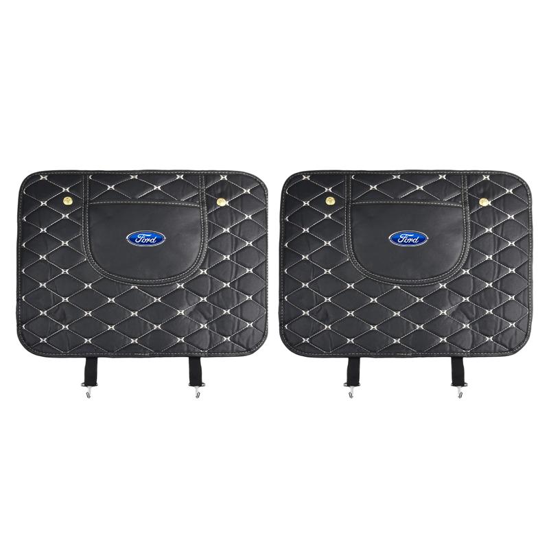 

Защитная накладка от ударов ногами для автомобиля, внутренняя, из ПУ кожи, накладки для защиты спинки автосиденья для Ford Focus Mondeo MK1 MK2 MK4 MK3 Fiesta ST Transit Escape Fusion Explorer 2pcs Ford