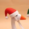 7-Inch Crooked Head Hamster Pet Goose with Christmas Hat - Customizable Hard Plastic Desktop Decor