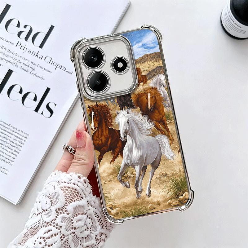 

Ферганская лошадь Животное Покрытие Чехол для телефона Для Xiaomi Redmi Note 14 15 Pro Plus 13 12 11 11S 11T 10 9S 9 5G Противоударный Подушка безопасности Чехол Redmi Note 14 5G