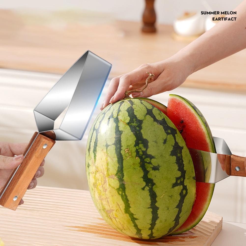 Watermelon Cutter Stainless Steel Watermelon Slicers Reusable Labor-Saving Fruit Cutter Slicers Divider Tool Kitchen Accessories