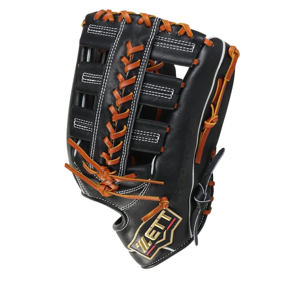 ZETT Pro Status SE B Size 8 Outfielder's Glove, Black/Oak (1936), (BRGB815SG)