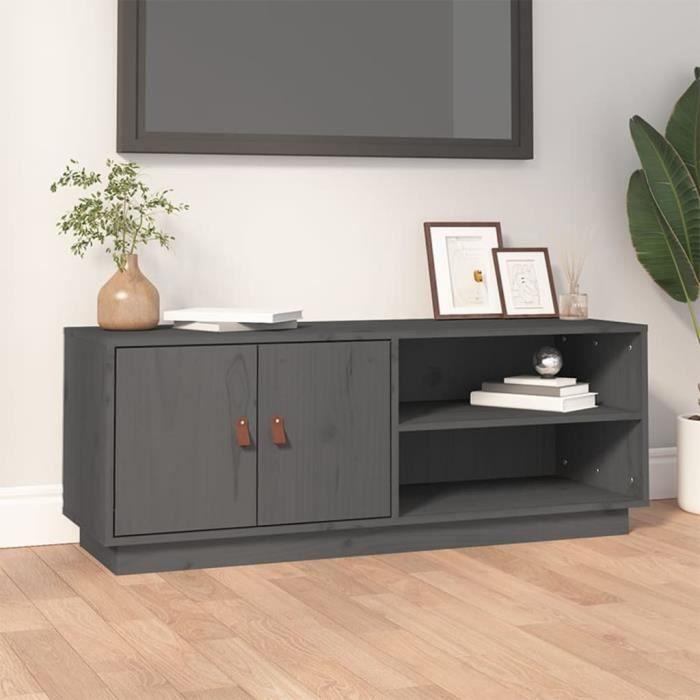VidaXL Meuble TV Gris 105x34x40 cm Bois de pin massif 818222