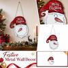 Metal Christmas Countdown Calendar Wall Hanging Snowman Santa Claus Design Indoor Outdoor Holiday Decoration with Numbered Date Tracker