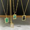 Necklace Pendant Multipurpose Gold-plated Rectangular Geometric Reusable Decorative Stainless Steel Classic Abalone Shell DIY