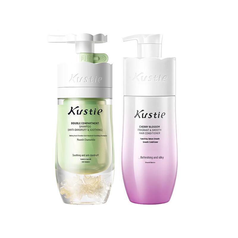 Kustie Chamomile Anti-Dandruff Shampoo & Cherry Blossom Conditioner Set