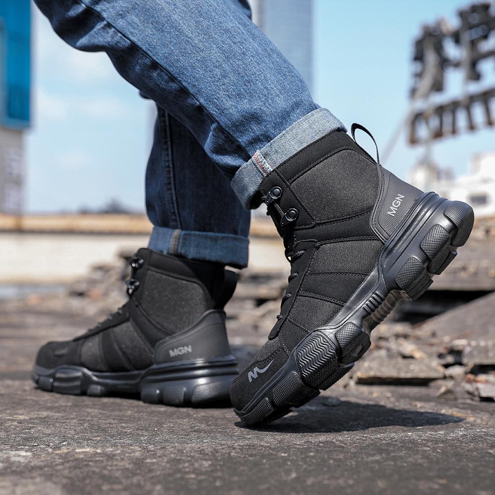 Work Boots Indestructible Safety Shoes Men Steel Toe Shoes Puncture-Proof Sneakers Women Non Slip Work Shoes Male Tactical Boots