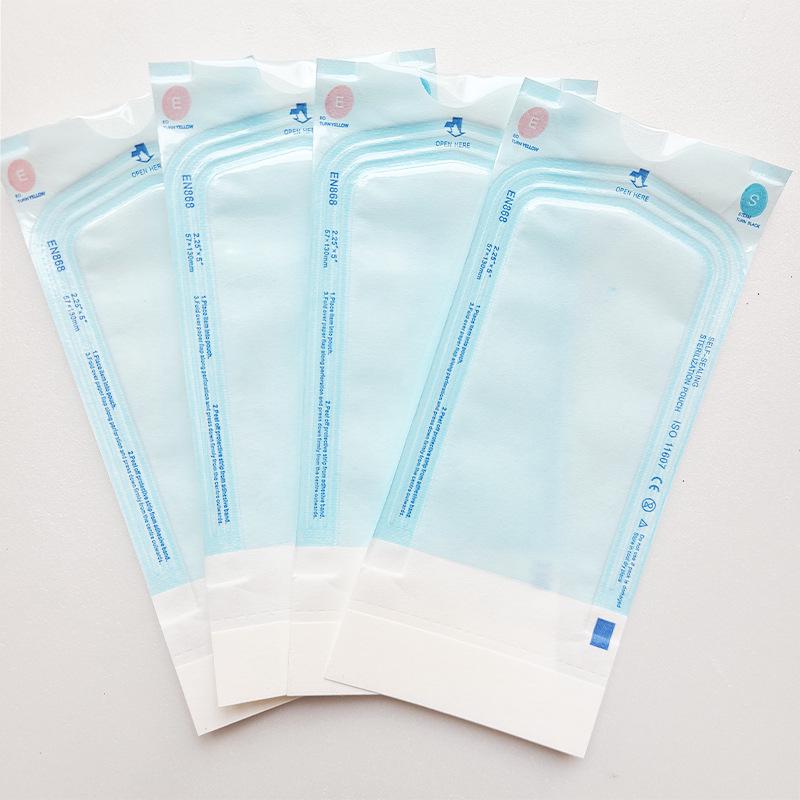 Self-Adhesive Sterilization Indicator Pouch 57x130mm - Dental Self-Sealing Paper-Plastic Bag