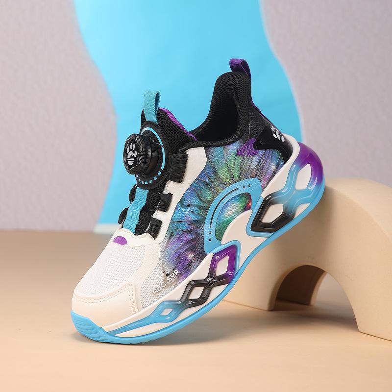 Summer Boys' Rotating Buckle Sports Shoes for Running and Basketball