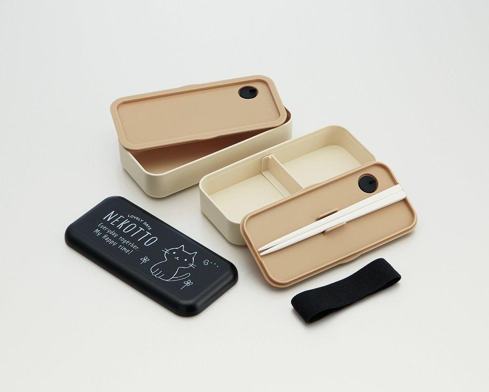 Skater Simple Lunch Silver Ion Made in Nekotto Box, 600ml, Two-Tier, (Ag+) Antibacterial, Japan, (SLBW6AG-A)