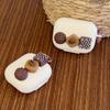 Suitable For Airpodspro2 Earphone Cover Suitable For Apple 3/4 Generation Airpods Protective Case Chocolate Buckle