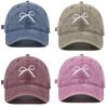 Embroidery Bow Sun Cap Adjustable Sun Hat Unisex Baseball Cap