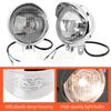 Chrome Motorcycle ABS Retro Passing Driving Headlight Fog Light For Harley Bobber Chopper Cruisers Touring Custom
