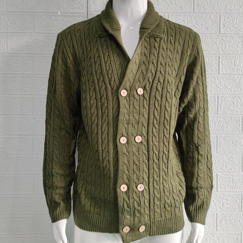 2025 Winter Solid Color Collared Long Sleeve Sweater Jacket