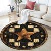 Rustic Star Round Area Rug,Carpet Rug for Living Room Bedroom Sofa Playroom Decor,Non-slip Floor Mat