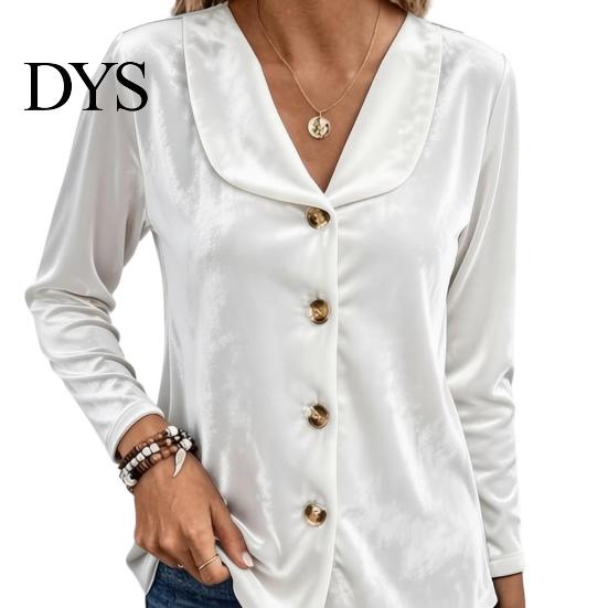 Women Velvet Blouse Fall Shirt, Button Down Long Sleeves Casual Top, Shirt Solid Color Loose for Daily Wear Work