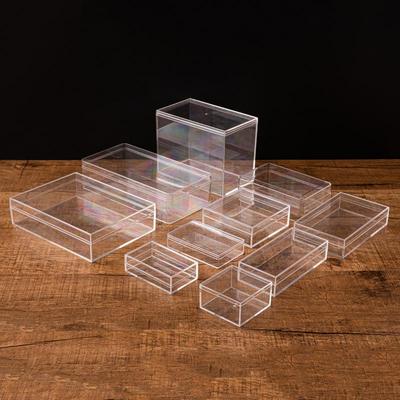 Caja Rectangular de Acrílico Transparente para Caramelos con Tapa - Almacenamiento para Exhibición de Joyas, Figuras y Dioramas