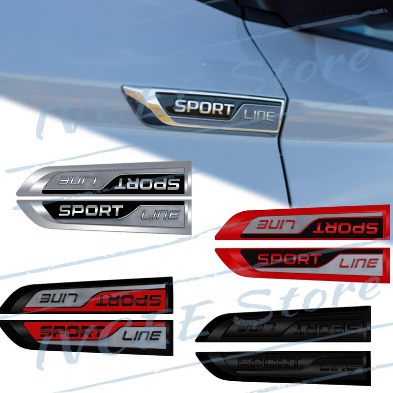1 Set Auto Metaal Sportlijn Embleem Zijdebody Badge Sticker Voor Skoda Kodiaq Karoq Superb Octavia Fabia Rapid VRS 4X4