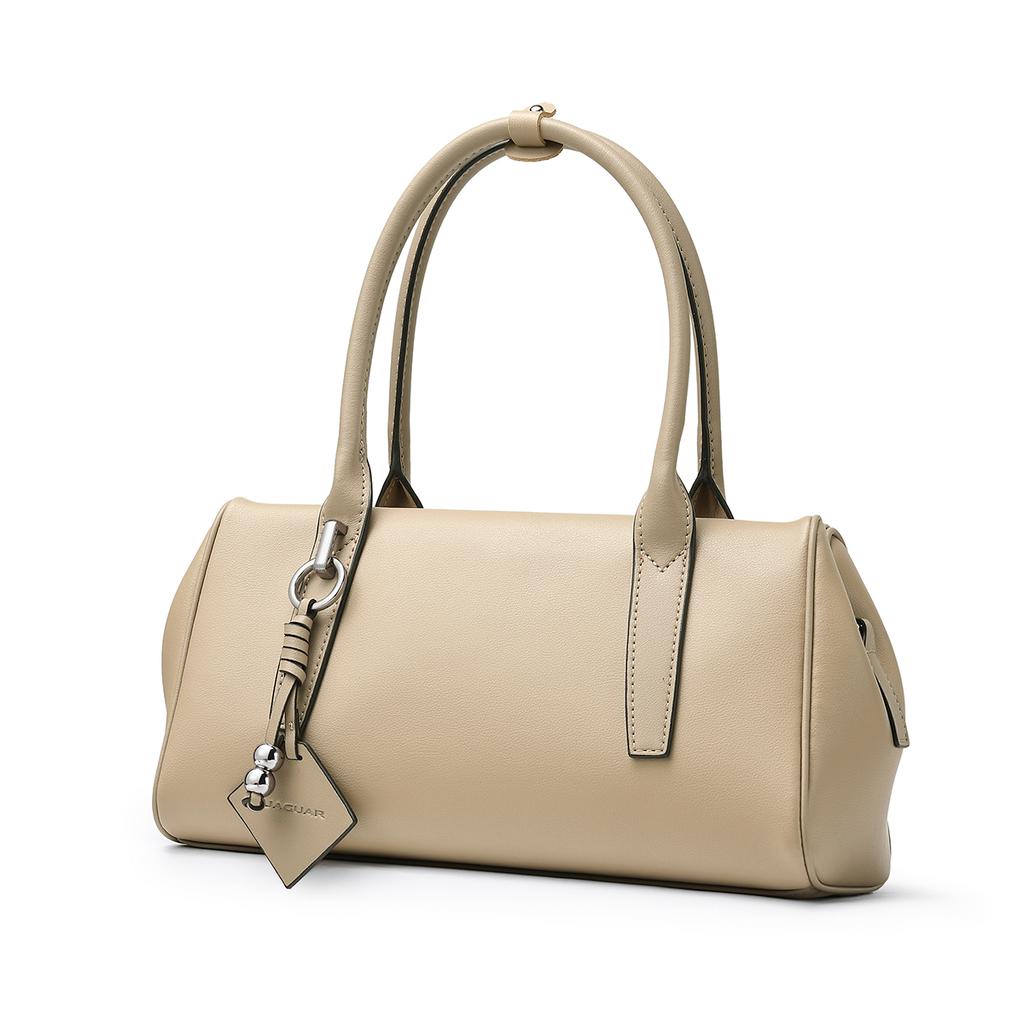 New JAGUAR Synthetic Leather Shoulder Bag, Handbag Women's Ecru/Black/Sand JL12301931