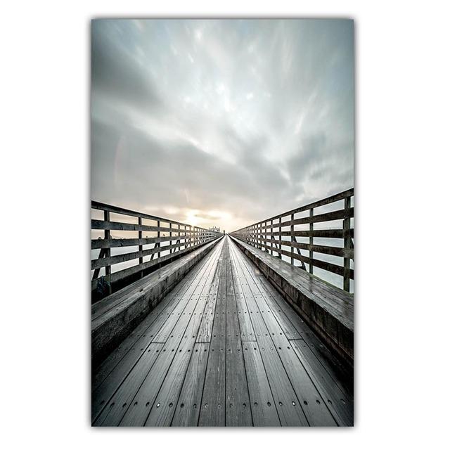 Aesthetic Fashion Port Scenery Canvas Painting Wall Art Lake Boat Poster Office Living Room Corridor Home Decoration Mural No Frame