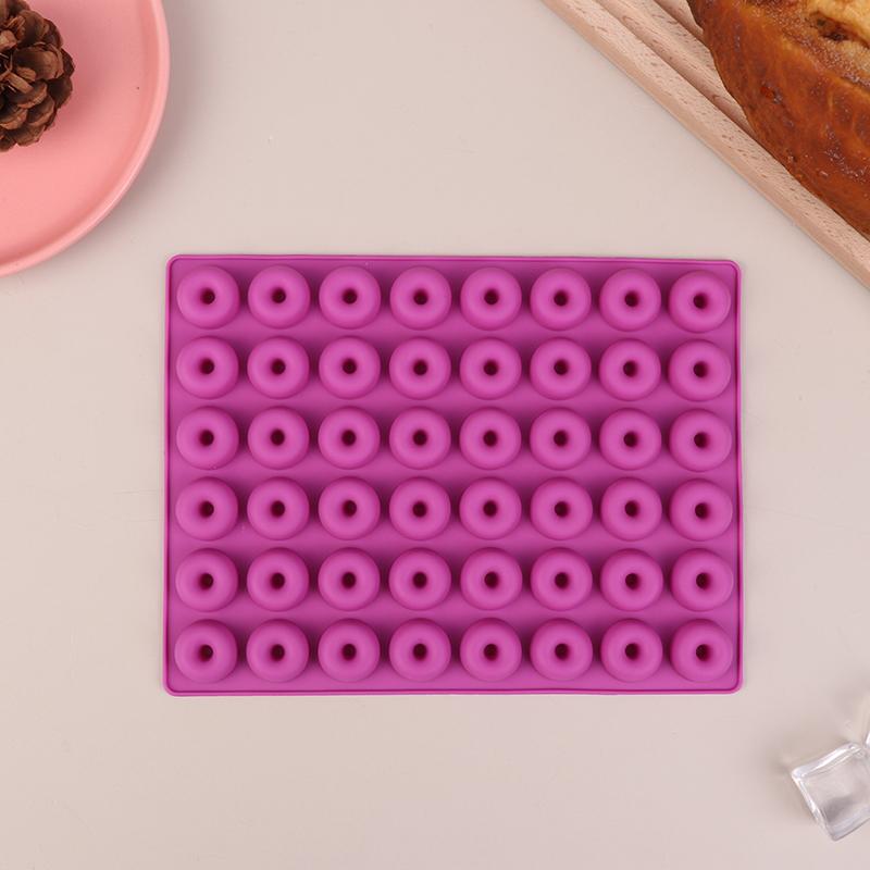 48 Cavity Mini Doughnut Pan Silicone Mold Jelly Candy Chocolate Mold Diy Mini Donuts Party Kitchen Baking Mold Snacks Maker
