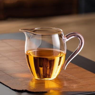 Multi-purpose Thickened Glass Fair Cup Transparent High Temperature Resistant Tea Cup with Handle Large Tea Dispenser Office