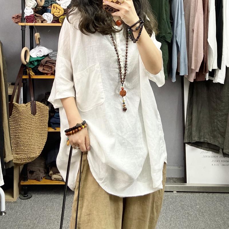 Women s Loose Fit Round Neck Distressed T-shirt - Korean Style, Summer 2026, Plus Size, Mid-Length, Short Sleeve. L белый
