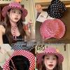 Women's Japanese Plaid Lace-up Fisherman Hat: Summer Wide Brim UV Sun Protection