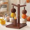  Wooden Yarn Holder Thread Spool Organiser Stand with Twirling Mechanism Yarn Dispenser for Knitting Crocheting