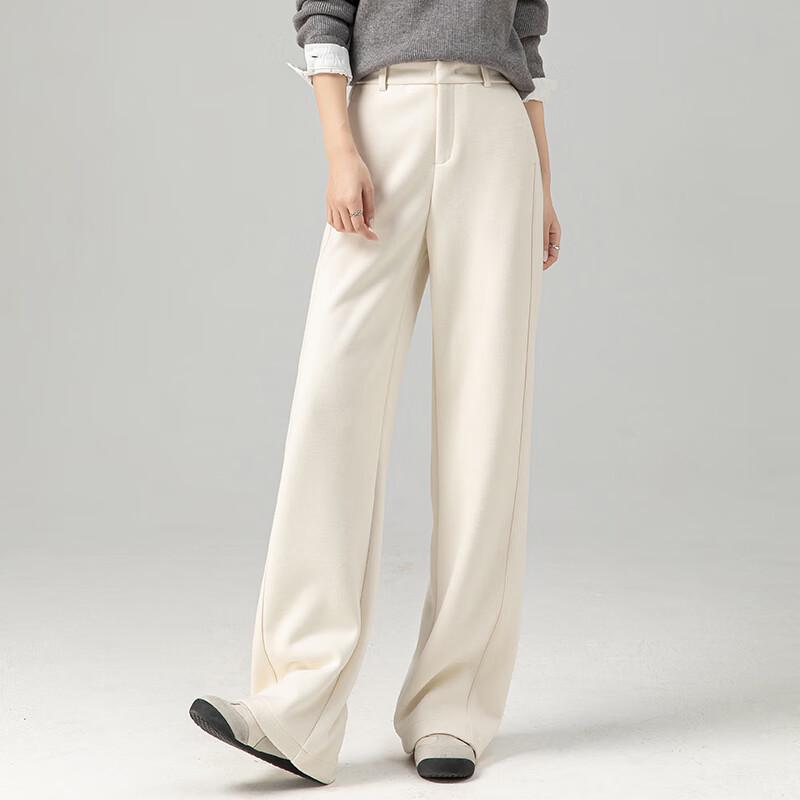 Fanzhen Women's Wool Blend Loose Wide-Leg Trousers