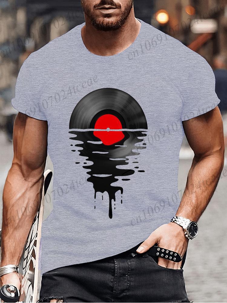 

Summer Men s Fashion Clothing Hip Hop Vinyl Record DJ Graphic Tee Shirt Men Casual Streetwear Music Lover Funny Tops T-shirt 4XL
