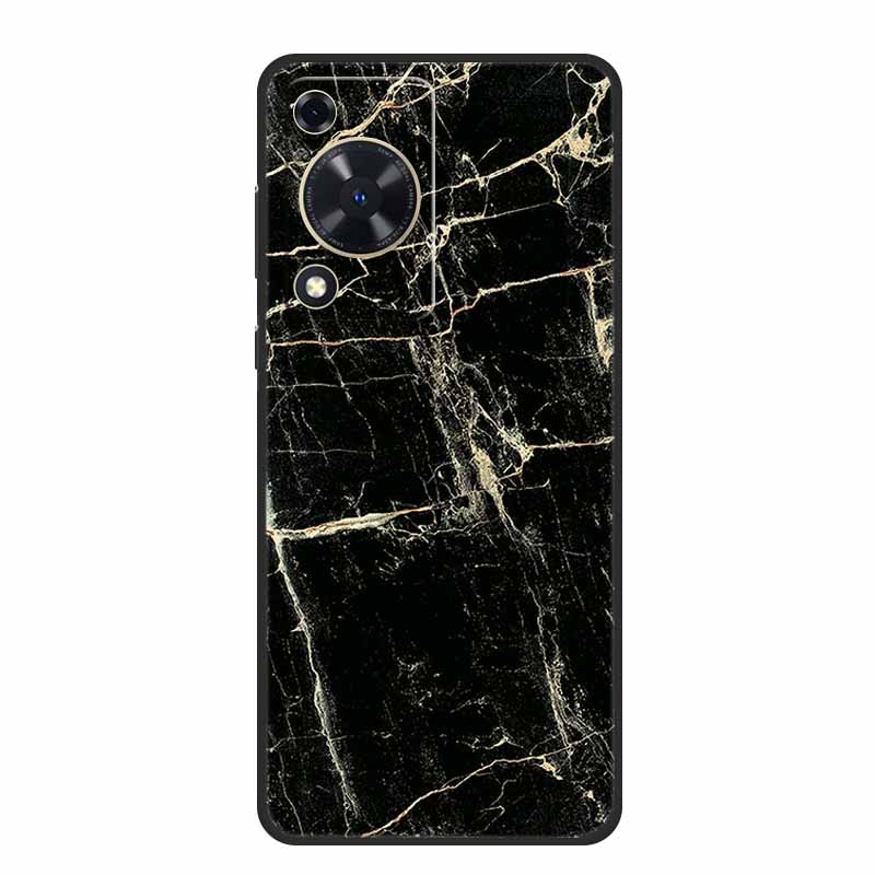Coque For Huawei Nova Y72 Case Fashion Marble Black Silicone Soft Phone Cover Case For Huawei Nova Y72 Back Cover Case Y 72 Capa