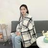 140*100cm Warm Flannel Blanket Shawl Thicken Wearable Scarf Women Retro Stripe Warm Shawl  Winter