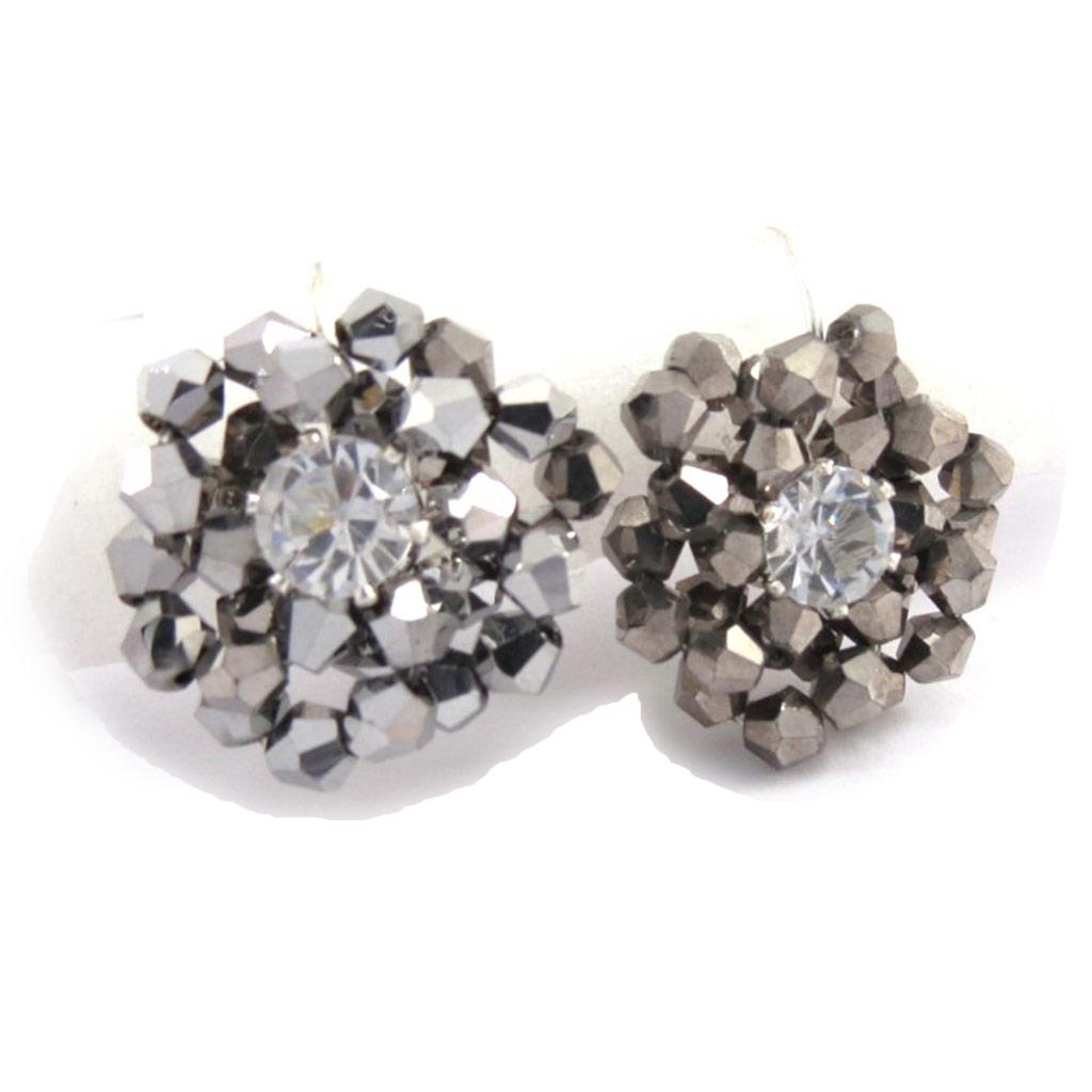 Les Trésors De Lily [K1109] - Designer-Ohrringe 'Mineralia' grau