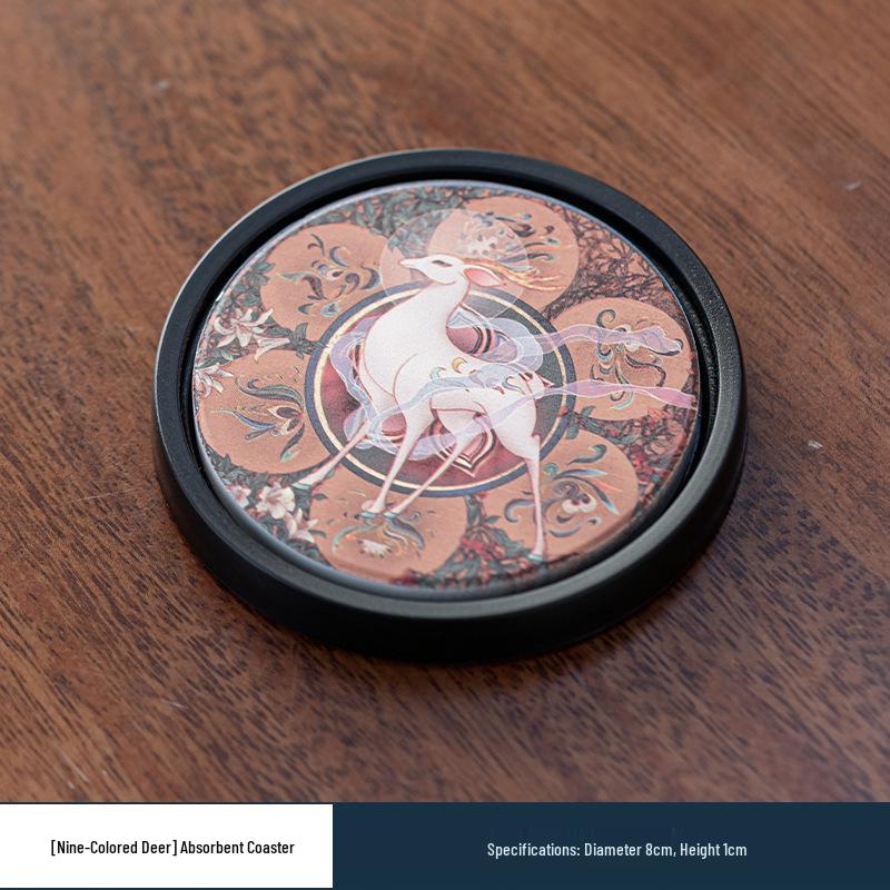 Chinese Style Ceramic Tea Coaster - Kung Fu Tea Ceremony Heat Insulation Cup Mat & Stand Accessories