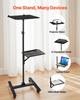 Projector Stand, 2 Shelves Laptop Floor Stand, Projector Stands Table with Adjustable Height 860 to 1360mm, I-Beam Frame Projectors Stands Tripod for