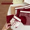 Women In The Spring and Autumn Marriage In The New Year 10 A Year Red Cotton Antibacterial Fork Waist Briefs