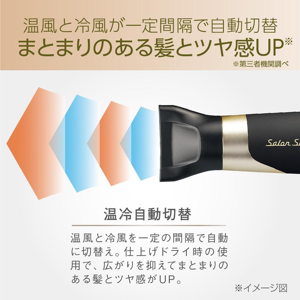 Koizumi Hair Ion High Salon Brushless DC Automatic 5 Levels of Air Flow Scalp Black Dryer, Balance, Speed, Sense, Motor, Hot/Cold Switching,