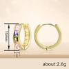 Gold Tone Multicolor Square Cut Huggie Hoop Earrings for Women Rainbow Colorful Elegant Daily Party Jewelry
