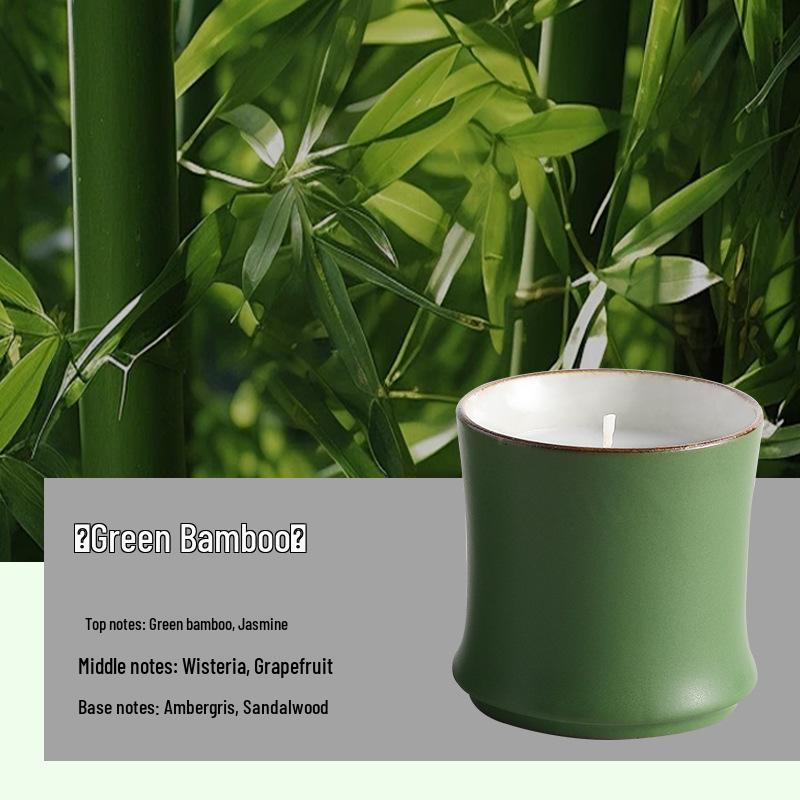 Luxury Bamboo Ceramic Aroma Candle Gift Box - Elegant Home Decor & Birthday Party Favor