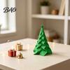 Small Christmas Gift for Friends 3D Printed Pleated Tree Ornament, Wavy Desktop Artistic Geometric Xmas Ornament Decoration with Star Topper
