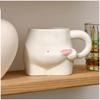 320ml European Ceramic Coffee Mug Set Cute Round Belly Design For Milk Art Modern Living Room Home Decor Gift Idea
